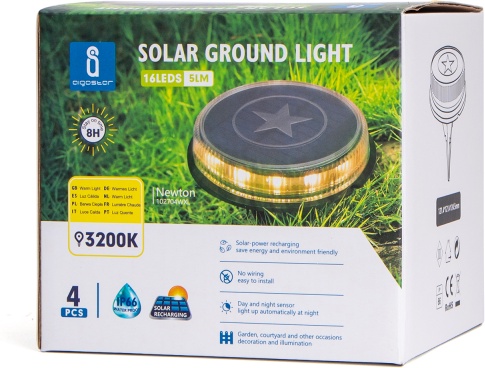 Pack 4 luz solar led suelo jardin Aigostar 3200K Luz
